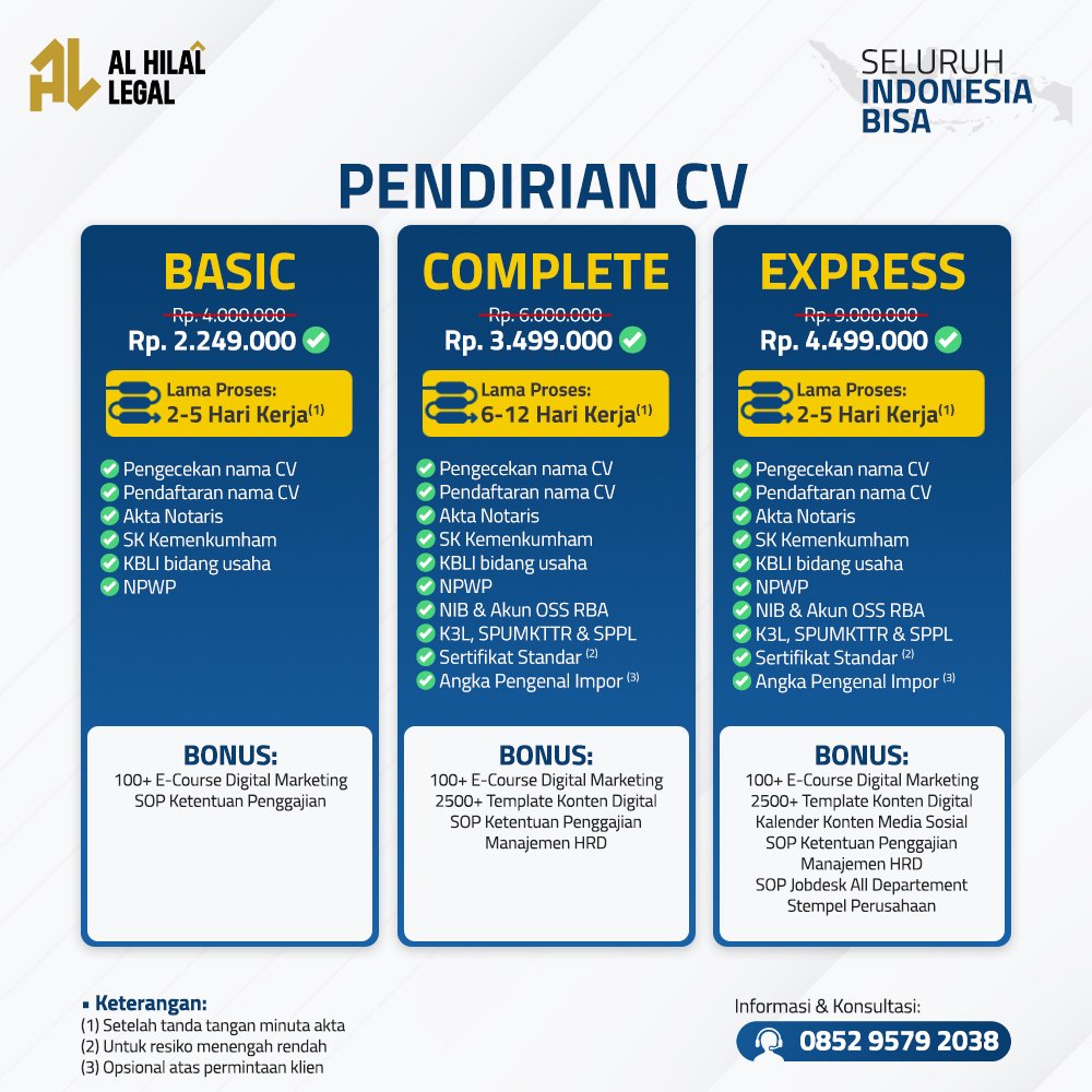 pendirian cv