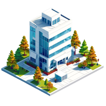A building with trees and grass AI-generated content may be incorrect.